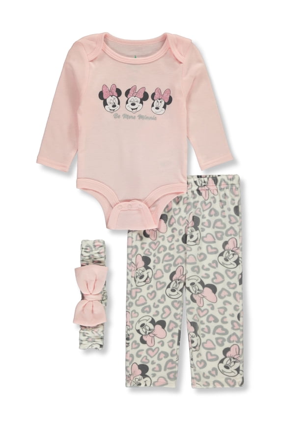 Disney Minnie Mouse Baby Girls' 3-Piece Pants Set Outfit Color: pink/multi Size: 3 - 6 months