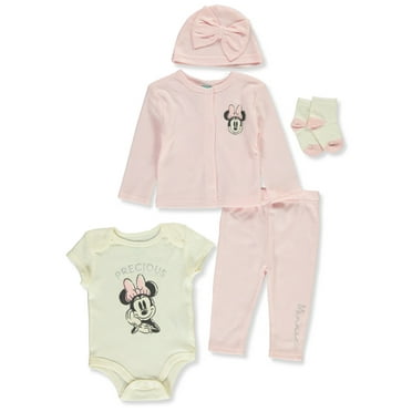 Disney Minnie Mouse Baby Girls' 5-Piece Layette Set Outfit - pink, 3 - 6 months (Newborn)