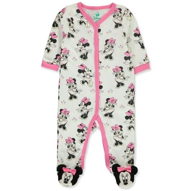 Disney Minnie Mouse Baby Girls' Blush Footed Coveralls - fuchsia, 6 - 9 months (Newborn)