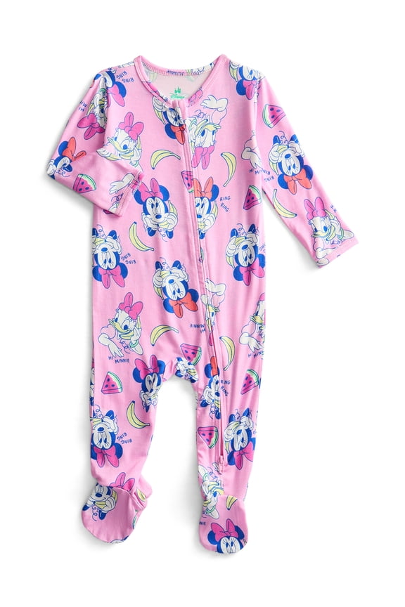 Character Baby Boys or Girls Cozy and Comfortable Viscose Two-Way Zip Footed Sleep 'N Play One-Piece Pajamas, Sizes 0M–6/9M