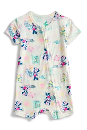 Disney Minnie Mouse Baby Girls Printed Viscose Romper Shortie, Sizes NB-24M