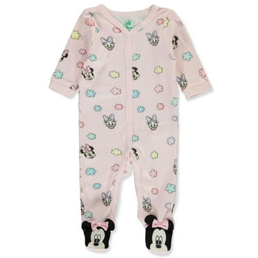 Disney Minnie Mouse Baby Girls' Smile Footed Coveralls - white, 3 - 6 months (Newborn)