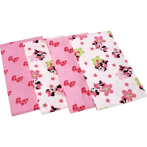 Disney Minnie Mouse Baby Receiving Blankets, Set of 4