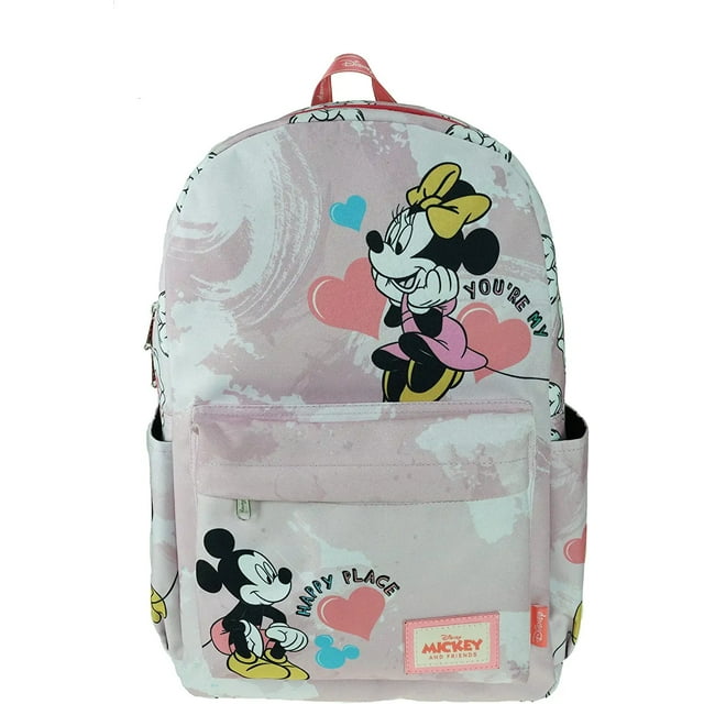Disney Minnie Mouse Backpack 17" with Laptop Compartment for School, Travel, and Work