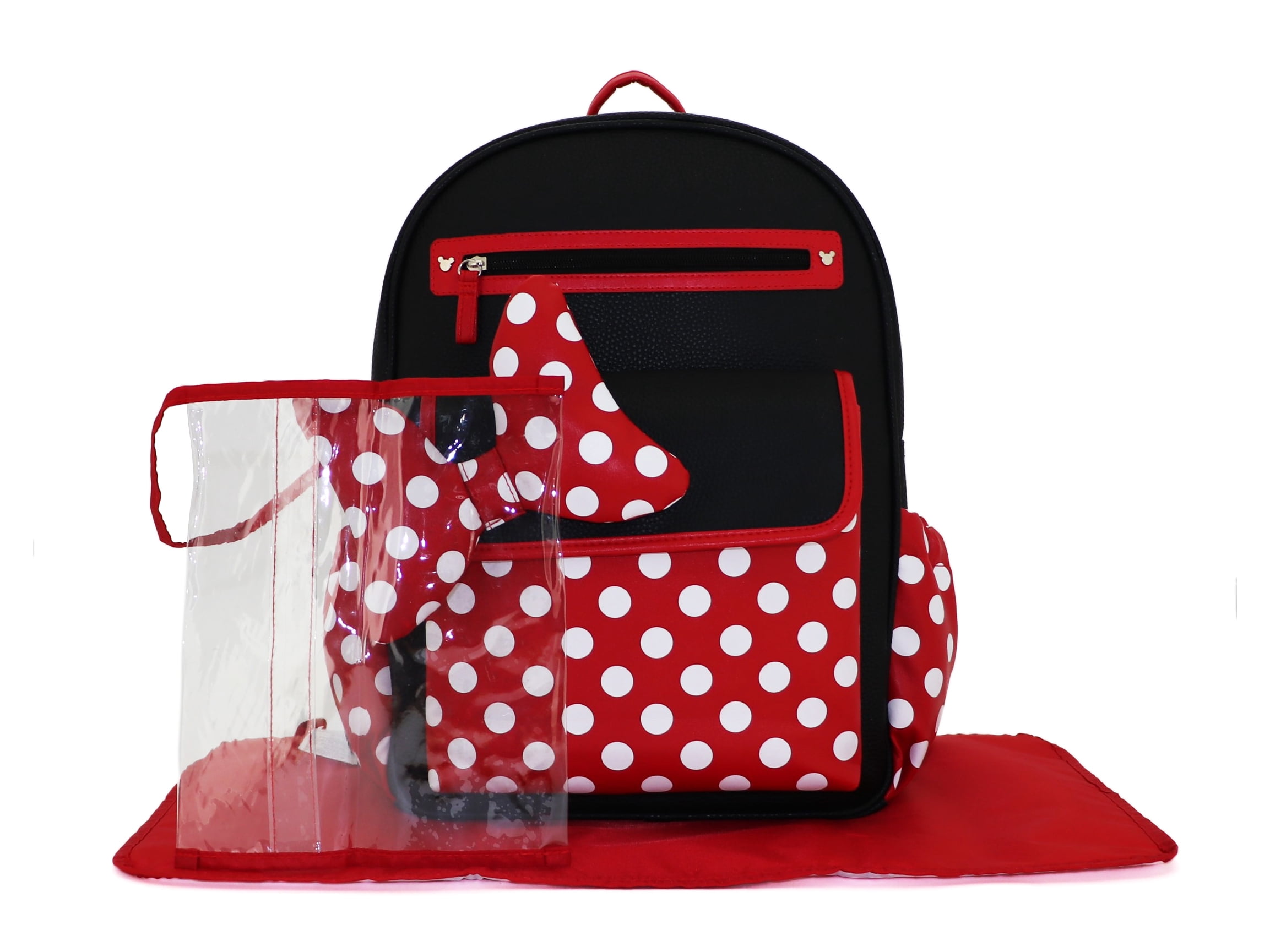 Disney Minnie Mouse Backpack Diaper Bag Polka Dot Big Bow 