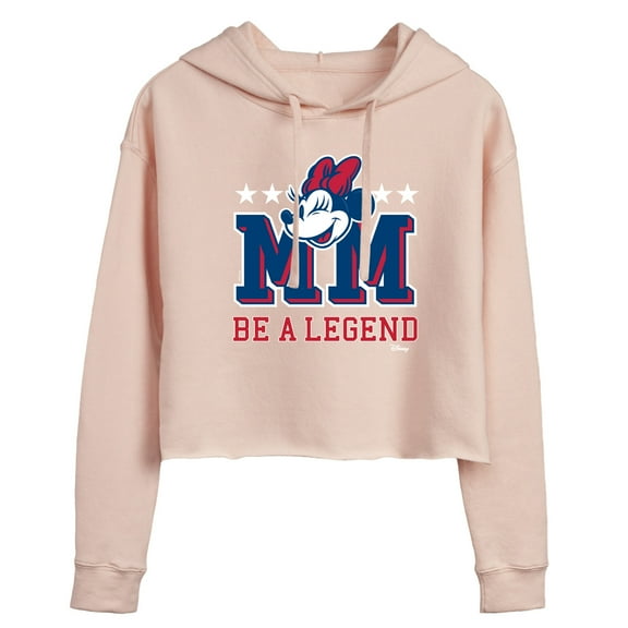 Disney - Minnie Mouse - Be A Legend - Juniors Cropped Pullover Hoodie