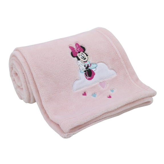 Disney Minnie Mouse Be Happy Polyester Baby Blanket, Crib, Pink