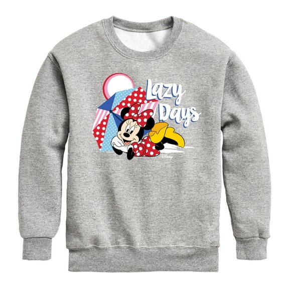 Disney - Minnie Mouse - Beach Day, Lazy Days - Youth Crewneck Fleece Sweatshirt