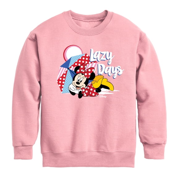 Disney - Minnie Mouse - Beach Day, Lazy Days - Youth Crewneck Fleece Sweatshirt