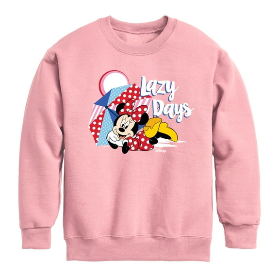 Disney - Minnie Mouse - Beach Day, Lazy Days - Youth Crewneck Fleece Sweatshirt