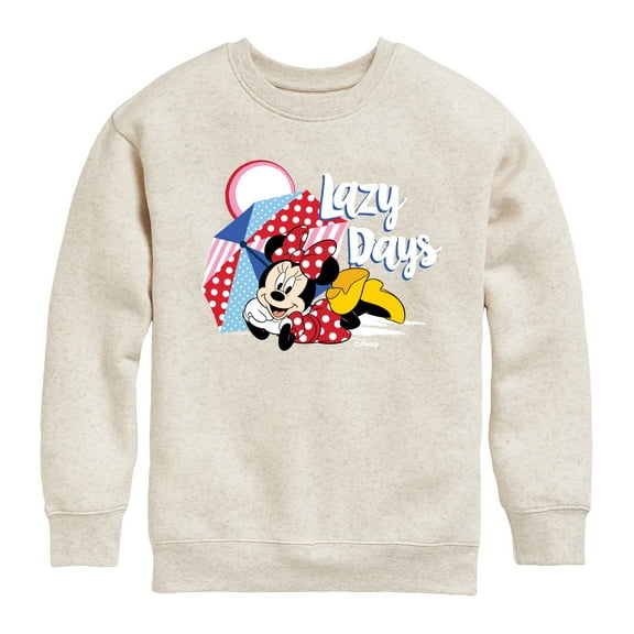 Disney - Minnie Mouse - Beach Day, Lazy Days - Youth Crewneck Fleece Sweatshirt