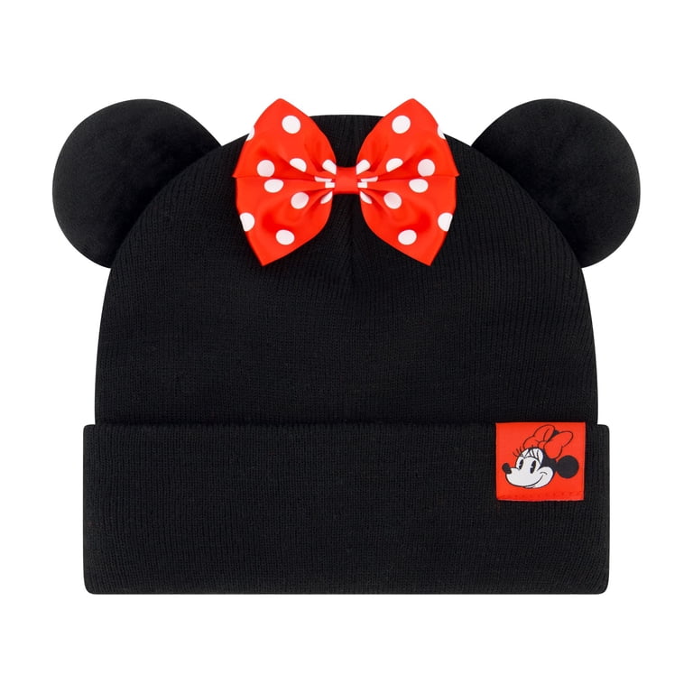 Disney velour Minnie noise hat NWT Disney Minnie Mouse Beanie Hat, Faux Fur Cuffed Winter Knit  main image 4