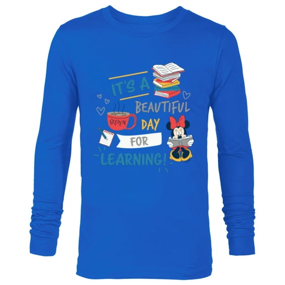 Disney Minnie Mouse Beautiful Day for Learning Teacher’s Day - Long Sleeve T-Shirt for Men - Customized-Navy