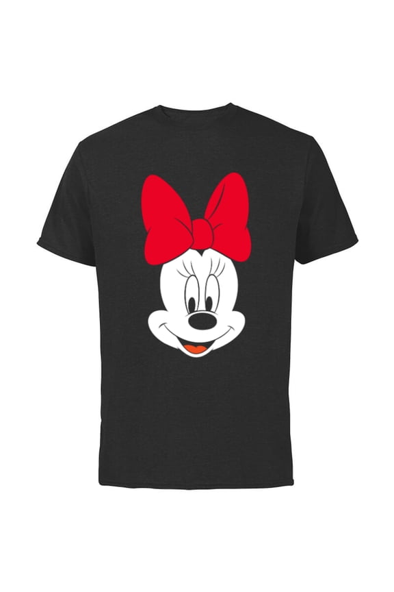 Minnie Mouse Big Face - Short Sleeve Cotton T-Shirt for Adults -Customized-Black