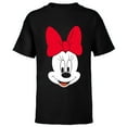 thumbnail image 1 of Disney Minnie Mouse Big Face - Short Sleeve T-Shirt for Kids -Customized-Black, 1 of 5
