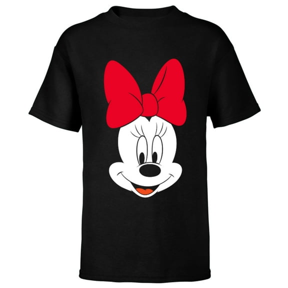Disney Minnie Mouse Big Face - Short Sleeve T-Shirt for Kids -Customized-Black
