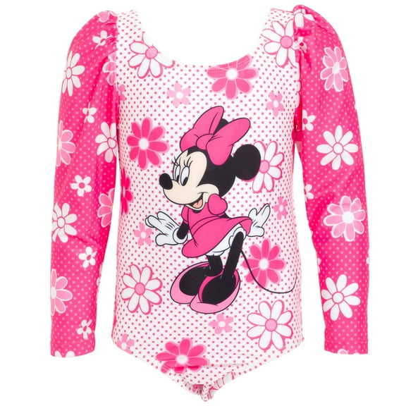 Disney Minnie Mouse One-Piece Bathing Suit, Size 14-16, Pink (Girl's)
