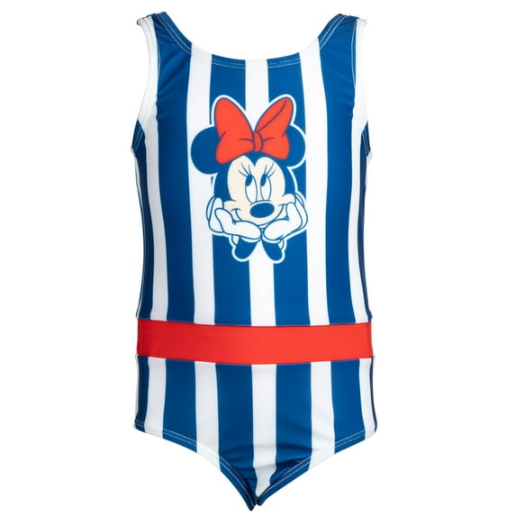 Disney Minnie Mouse Big Girls One Piece Bathing Suit Blue 10-12