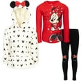 thumbnail image 1 of Disney Minnie Mouse Big Girls Pullover Fleece Hoodie T-Shirt and Leggings 3 Piece Outfit Set Infant to Big Kid, 1 of 5