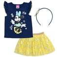 thumbnail image 1 of Disney Minnie Mouse Big Girls T-Shirt Tulle Mesh Skirt and Headband 3 Piece Outfit Set Toddler to Big Kid, 1 of 5