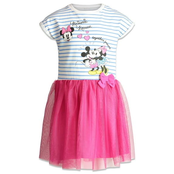 Disney Minnie Mouse Big Girls Tulle Dress Blue / Pink 8