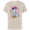 thumbnail image 1 of Disney Minnie Mouse Birthday Doodles One Year Cuter - Short Sleeve Cotton T-Shirt for Adults - Customized-Natural, 1 of 5