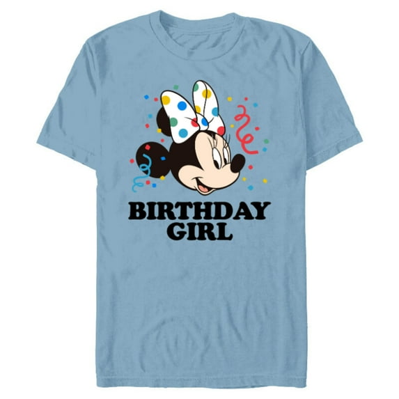 Disney Minnie Mouse Birthday Girl - Short Sleeve Blended T-Shirt for Adults -Customized-Ocean Blue