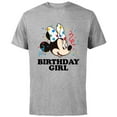 thumbnail image 1 of Disney Minnie Mouse Birthday Girl - Short Sleeve Cotton T-Shirt for Adults -Customized-Athletic Heather, 1 of 5