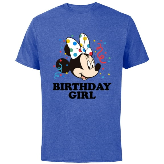 Disney Minnie Mouse Birthday Girl - Short Sleeve Cotton T-Shirt for Adults -Customized-Royal Heather