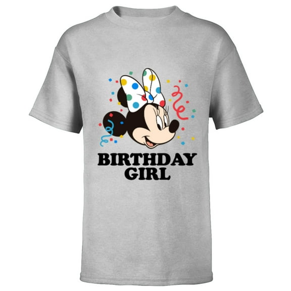 Disney Minnie Mouse Birthday Girl - Short Sleeve T-Shirt for Kids -Customized-Athletic Heather