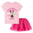 thumbnail image 1 of Disney Minnie Mouse Birthday T-Shirt and Tulle Skirt Outfit Set Toddler to Big Kid, 1 of 5