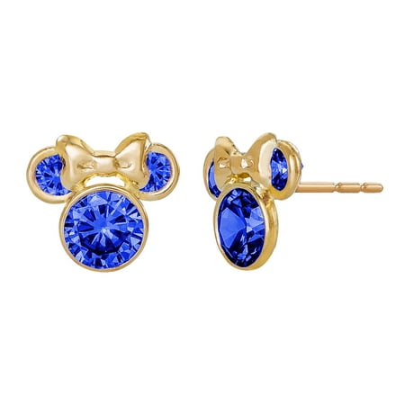 Disney Minnie Mouse Birthstone 10KT Gold Stud Earrings (See More Colors)