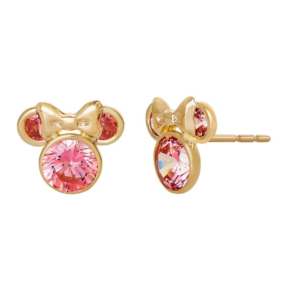 Disney Minnie Mouse Birthstone 10KT Gold Stud Earrings (See More Colors)