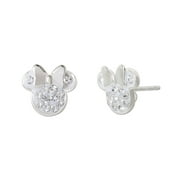 Disney Minnie Mouse Birthstone Sterling Silver Crystal Stud Earrings-More Colors
