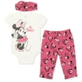 thumbnail image 1 of Disney Minnie Mouse Bodysuit Pants and Headband 3 Piece Outfit Set Newborn to Infant, 1 of 5