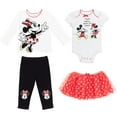 thumbnail image 1 of Disney Minnie Mouse Bodysuit T-Shirt Mesh Skirt and Leggings 4 Piece Layette Set Newborn to Infant, 1 of 5