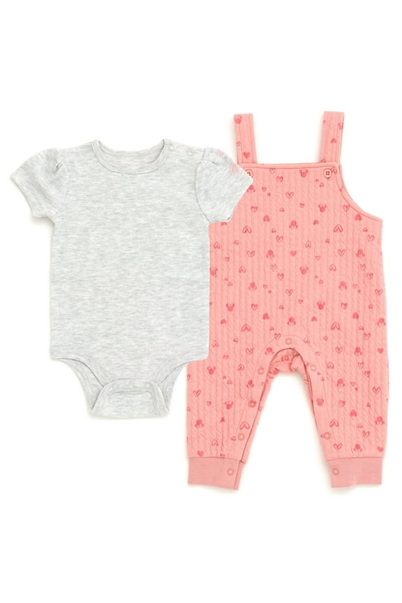 Minnie Mouse Bodysuit and Overall Outfit Set Newborn to Infant