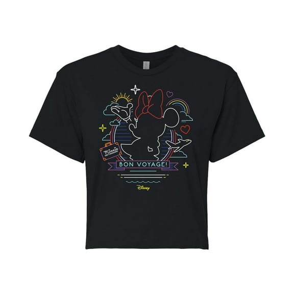 Disney - Minnie Mouse - Bon Voyage on the Cruise - Juniors Cropped Cotton Blend T-Shirt
