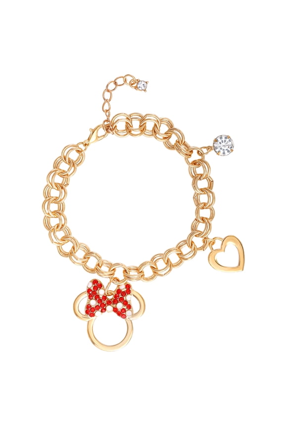 Minnie Mouse Bow Charm Bracelet, 7 +1'' Chain
