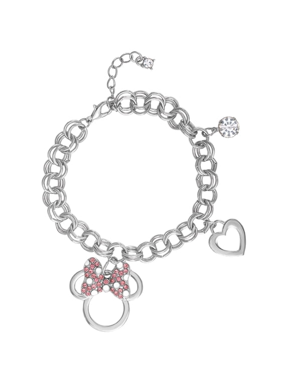Minnie Mouse Bow Charm Bracelet, 7 +1'' Chain