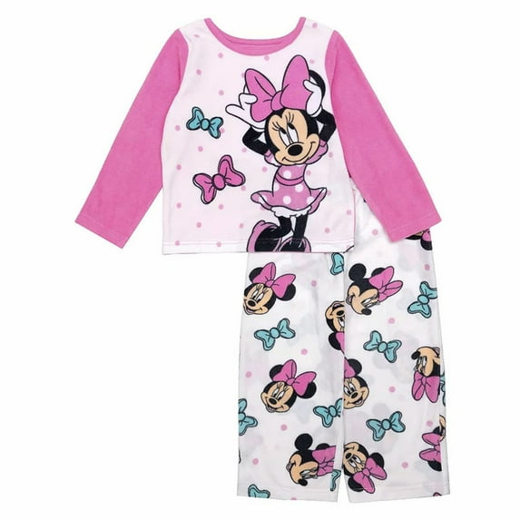 Disney Minnie Mouse Bows and Polka Dots Toddler Girl's Pajama Set (Size 2T)