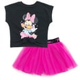 thumbnail image 1 of Disney Minnie Mouse Boxy Drop Shoulder T-Shirt and Mesh Tulle Skort Toddler to Big Kid, 1 of 5