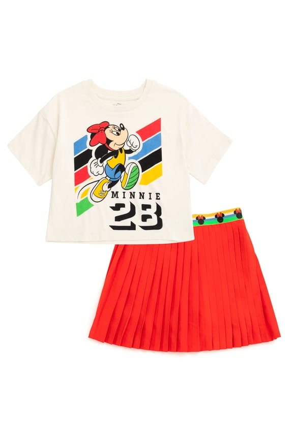 Disney Mickey Mouse & Friends Minnie Mouse Athletic T-Shirt and Skort Set Fiesta Red