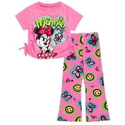 Disney Minnie Mouse Boxy T-Shirt and Flare Pants Graffiti Toddler to Big Kid