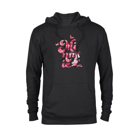 Disney Minnie Mouse Breast Cancer Awareness Month Doodle - Pullover Hoodie for Adults - Customized-Black