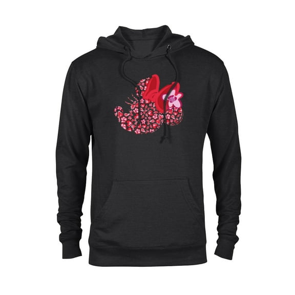 Disney Minnie Mouse Breast Cancer Awareness Silhouette - Pullover Hoodie for Adults - Customized-Black