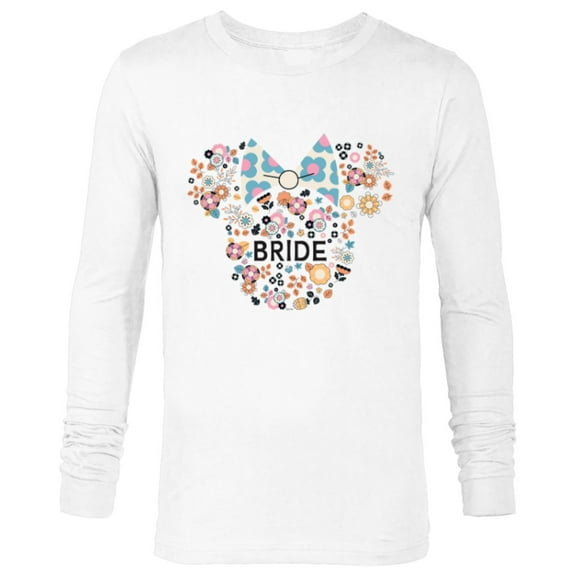 Disney Minnie Mouse Bride Icon Flowers Honeymoon Wedding- Long Sleeve T-Shirt for Men - Customized-White
