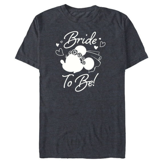 Disney Minnie Mouse Bride to Be Wedding Bridal Bachelorette - Short Sleeve Blended T-Shirt for Adults - Customized-Navy Heather