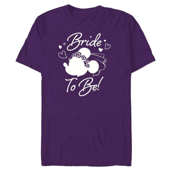 Disney Minnie Mouse Bride to Be Wedding Bridal Bachelorette - Short Sleeve Blended T-Shirt for Adults - Customized-Purple