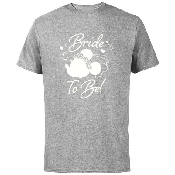 Disney Minnie Mouse Bride to Be Wedding Bridal Bachelorette - Short Sleeve Cotton T-Shirt for Adults - Customized-Athletic Heather